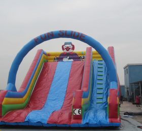 T8-207 Happy payaso gigante tobogán seco inflable