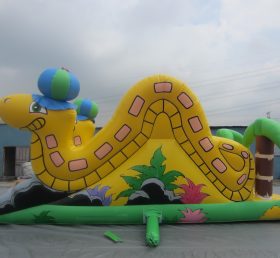 T8-366 Deslizador inflable serpiente amarilla