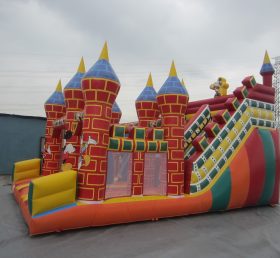 T8-379 Deslizador inflable de Disney tobogán de castillo rojo