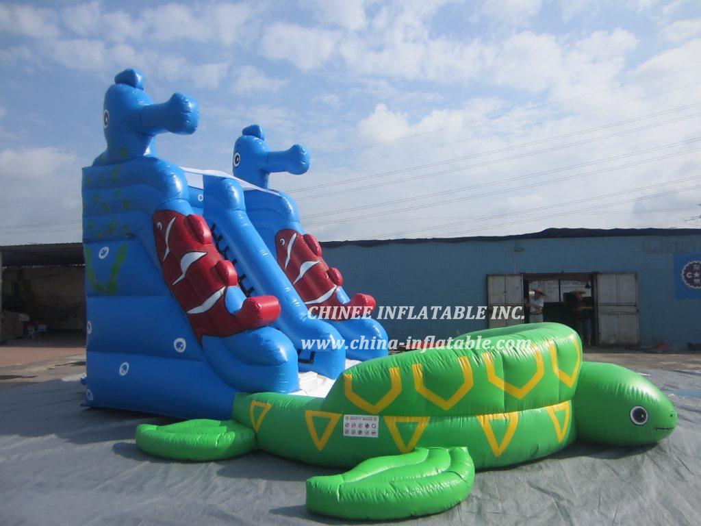 T8-1428 Cartoon Turtle Inflatable Slide