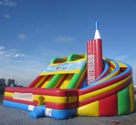 T8-985 Gigante tobogán inflable cohete para niños tobogán espacial para adultos