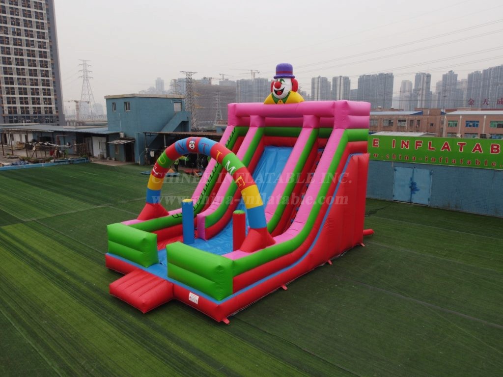 T8-1210 Funny Clown Inflatable Slides