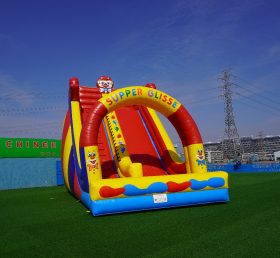 T8-1411 Deslizador inflable de payaso de cumpleaños residencial
