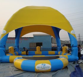 Tent1-444 Gran piscina inflable con tienda de campaña