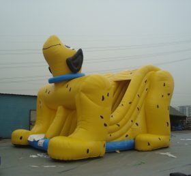 T8-539 Deslizamiento inflable para niños de perro amarillo