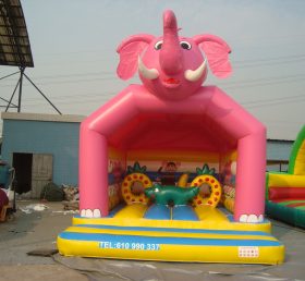 T2-2532 Trampolín inflable elefante rosa