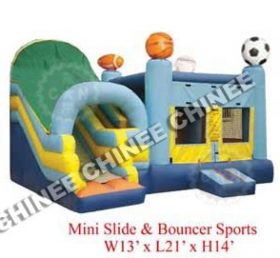 T5-137 Deslizamiento de combinación de trampolín de castillo inflable de estilo deportivo