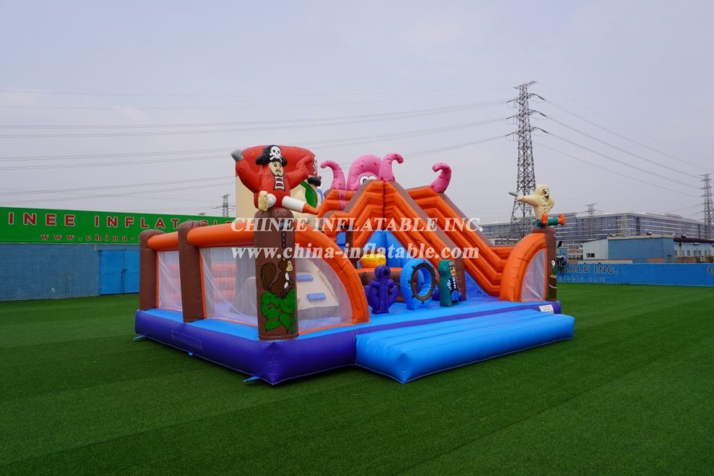 T8-1398 Inflatable Pirate Ship Castle Captain Slide