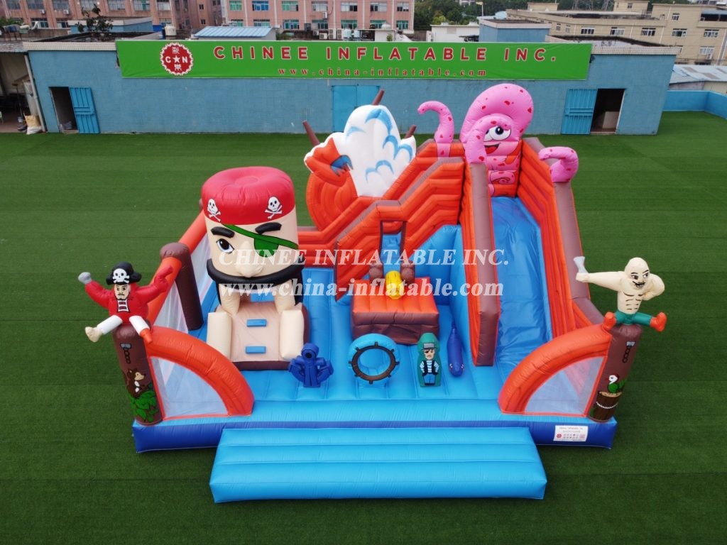 T8-1398 Inflatable Pirate Ship Castle Captain Slide