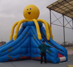 T8-149 Deslizador inflable de pulpo amarillo