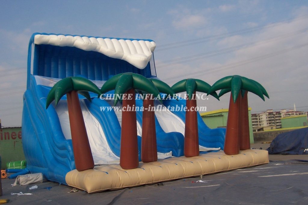 T8-205 Inflatable Slides Sea And Trees Giant Slide