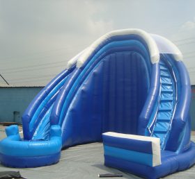 T8-469 Taladro inflable comercial azul gigante al aire libre