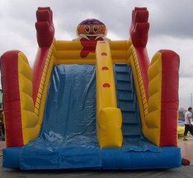 T8-680 Gigante payaso feliz niño inflable tobogán seco