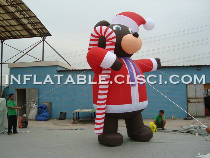 C1-159 Christmas Inflatables Bear With Candy Cane