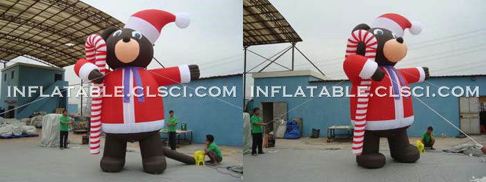 C1-159 Christmas Inflatables Bear With Candy Cane