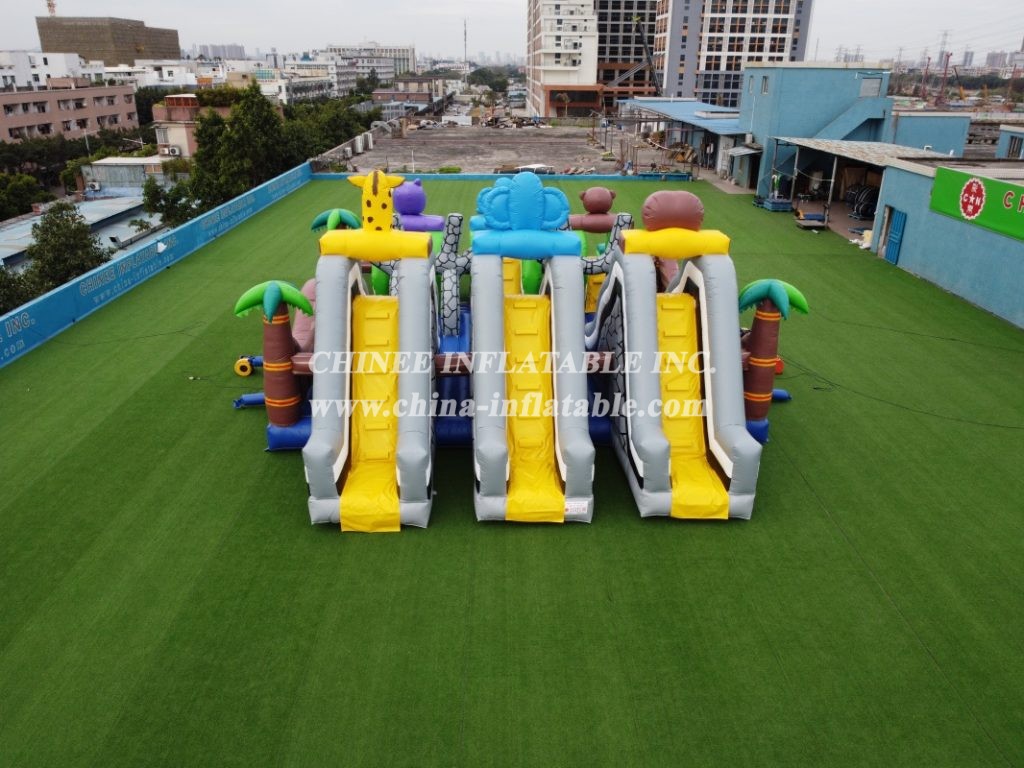 T6-472 Giant Jungle City Inflatable Safari Slide