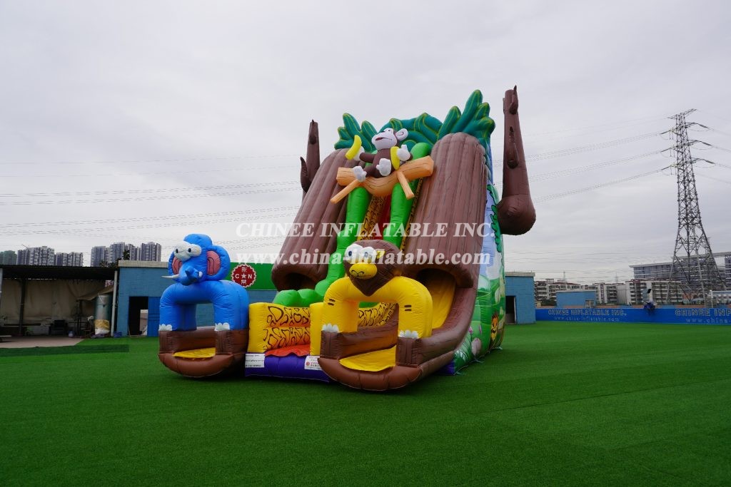 T8-1451 Inflatable Slide Jungle Theme Giant Slide