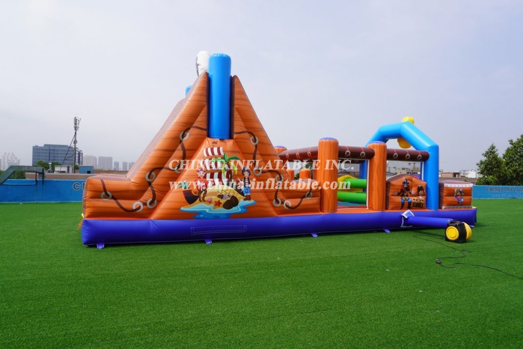 T7-568 Pirate Theme Inflatable Obstacle Course Party For Team Events