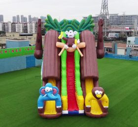 T8-1451 Escalera inflable Tema de la jungla tobogán gigante