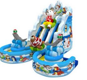 T8-1466 Deslizamiento inflable seco de oso de rebote infantil