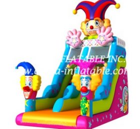 T8-1491 Feliz tobogán seco inflable payaso