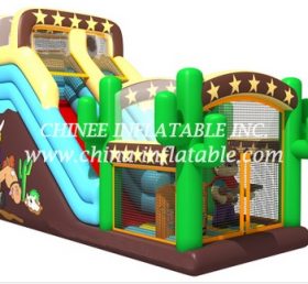 T8-1493 Deslizamiento inflable vaquero occidental