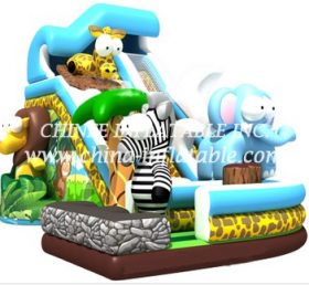 T8-1501 Deslizamiento inflable seco infantil inflable animal