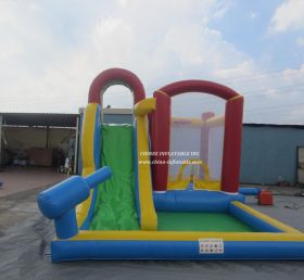 T5-689 Combinación elástica de tobogán de piscina inflable comercial