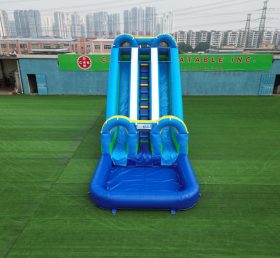 T8-1555 Canal de agua inflable azul al aire libre