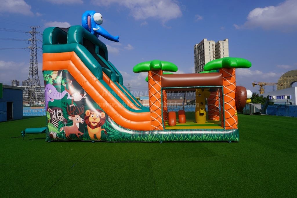 T8-1495B Jungle Jumping Inflatable Slide