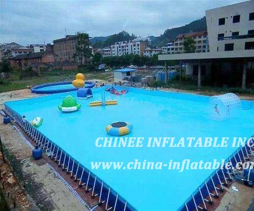 MP1-001 Outdoor Mobile Durable Metal Frame Pvc Swimming Pool For Inflatable Ground Water Park