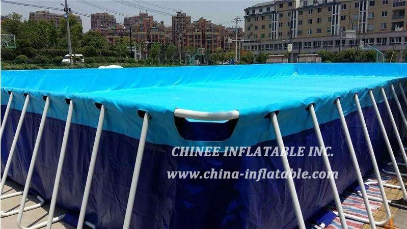 MP1-001 Outdoor Mobile Durable Metal Frame Pvc Swimming Pool For Inflatable Ground Water Park
