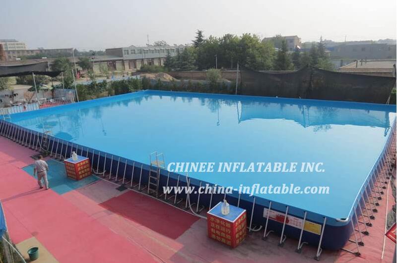 MP1-001 Outdoor Mobile Durable Metal Frame Pvc Swimming Pool For Inflatable Ground Water Park