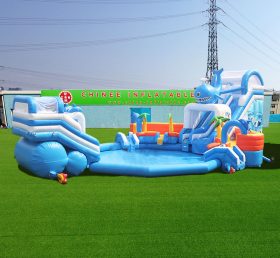 Pool2-713 Parque de agua con piscina inflable de ballena