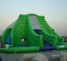 T8-1000 Deslizamiento de agua verde gigante inflable para adultos