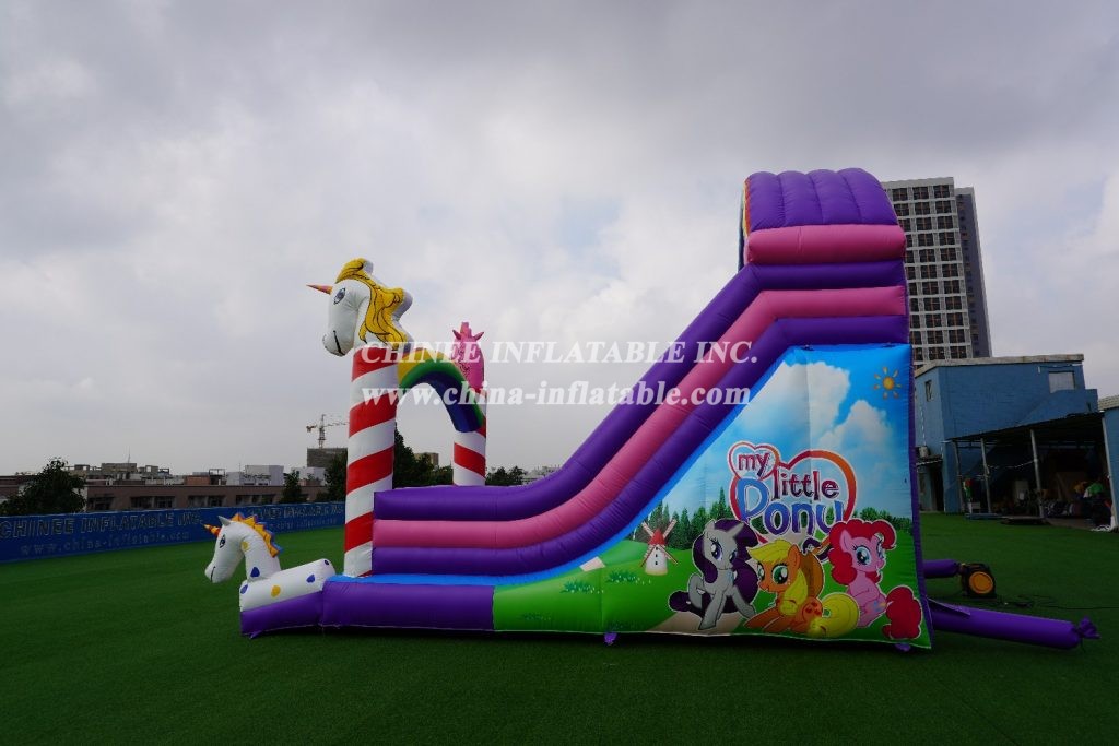 T8-2100 Unicorn Slide Inflatable Dry Slide Childrens Unicorn Themed Bouncy Castle