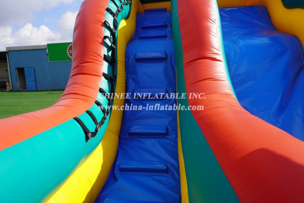 T8-1332 Dolphin Theme Inflatable Palm Tree Water Slide Kids Party Adults Inflatable Slide With Pool