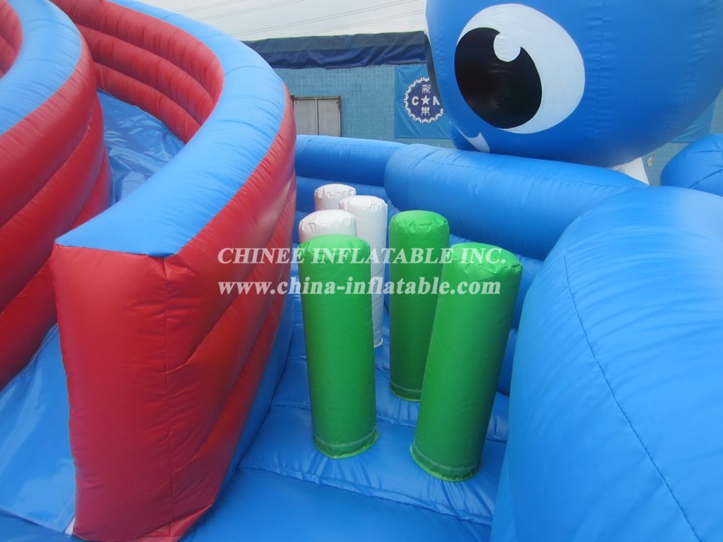 T7-512 White Inflatable Obstacles Courses