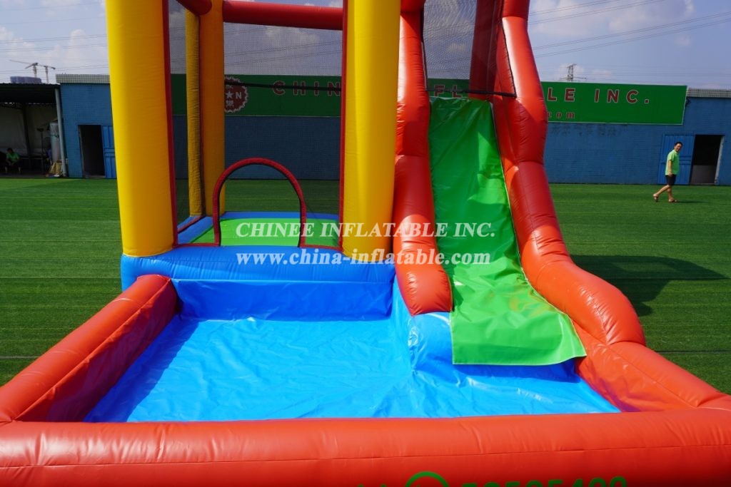 T8-3808 Inflatable Water Slide With Pool Kids Bounce Castle Small Combo Slide