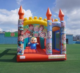 T5-1002B Castillo inflable de melón de cacao con toboganes para niños al aire libre