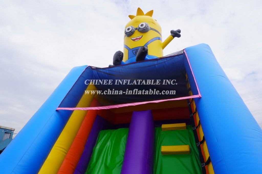 T6-3560 Minions Inflatable Combo Jumping Castle Inflatable Slide Kids Playground