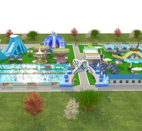 IS11-4016 Parque de juegos al aire libre del parque de atracciones más grande inflable