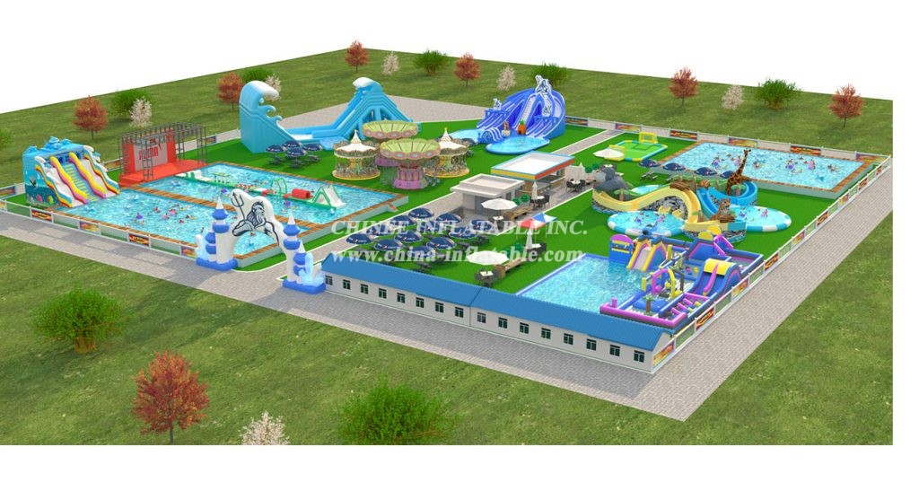 IS11-4016 Biggest Inflatable Zone Amusement Park Outdoor Playground