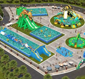 IS11-4011 Zona inflable más grande parque de diversiones al aire libre parque de atracciones inflable