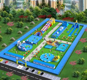 IS11-4001 Zona inflable más grande parque de diversiones al aire libre parque de atracciones inflable