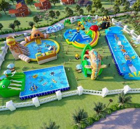 IS11-4012 Zona inflable gigante parque de diversiones inflable parque de diversiones al aire libre