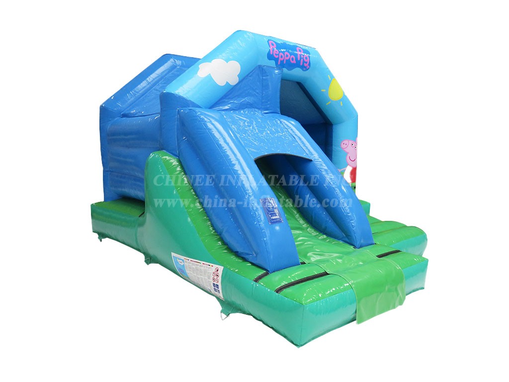 T2-4039 15X12Ft Green Peppa Pig Front Slide Combi