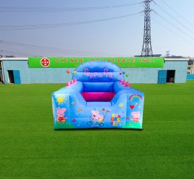 T2-4003 Piscina de bola inflable de espalda alta de cerdo rosa azul