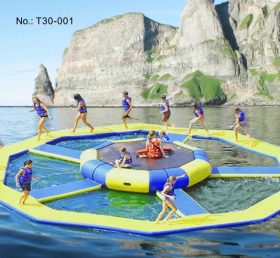 T30-001 Trampolín flotante de la plataforma de agua inflable