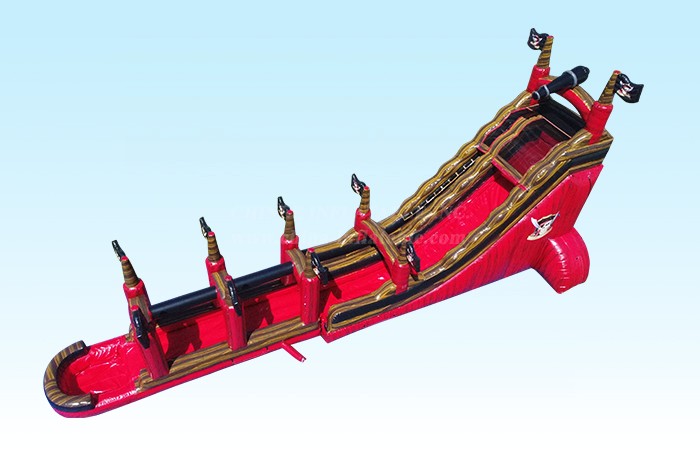 T8-4084 22Ft Red Pirate Waterslide With Slip N Dip
